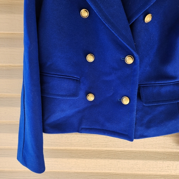 J. Crew Melton wool royal blue coat size 10 - Picture 5 of 14